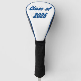 Klas van 2026 blauwe typografie afstuderen  golfheadcover