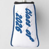 Klas van 2026 blauwe typografie afstuderen golfheadcover (Draai 90)