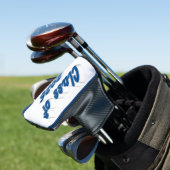 Klas van 2026 blauwe typografie afstuderen golfheadcover (Insitu)