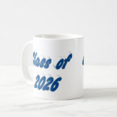 Klas van 2026 blauwe typografie afstuderen koffiemok (Voorkant links)