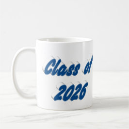 Klas van 2026 blauwe typografie afstuderen koffiemok