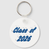 Klas van 2026 blauwe typografie afstuderen sleutelhanger (Achterkant)