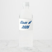 Klas van 2026 blauwe typografie afstuderen waterfles etiket (Voorkant)