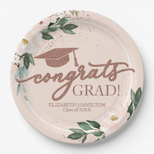 Klas van 2026 Blush Bloemengraduatie Papieren Bordje