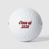 Klas van 2026 bordeauxrode tekst afstuderen golfballen (Voorkant)