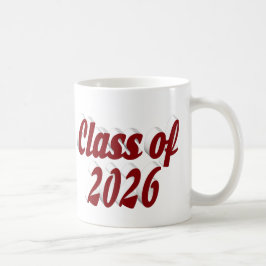 Klas van 2026 bordeauxrode tekst afstuderen koffiemok