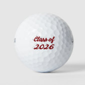 Klas van 2026 bordeauxrood schrift  afstuderen  golfballen (Voorkant)