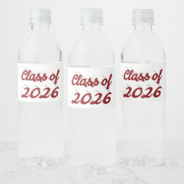 Klas van 2026 bordeauxrood schrift afstuderen  waterfles etiket
