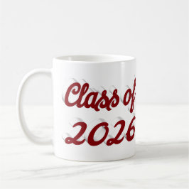 Klas van 2026 bordeauxrood script afstudeer koffiemok
