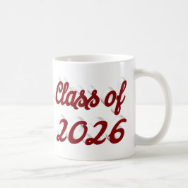 Klas van 2026 bordeauxrood script afstudeer koffiemok
