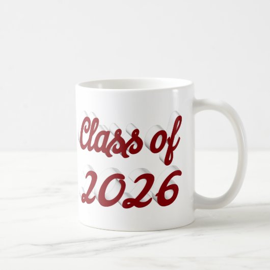 Klas van 2026 bordeauxrood script afstudeer koffiemok (Rechts)