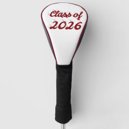 Klas van 2026 bordeauxrood script afstudeercadeau  golfheadcover