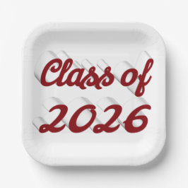 Klas van 2026 bordeauxrood script  afstudeerproduc papieren bordje