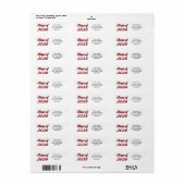 Klas van 2026 bordeauxrood script afstudeerproject etiket (Full Sheet)