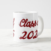 Klas van 2026 bordeauxrood script afstudeertekst grote koffiekop (Voorkant rechts)