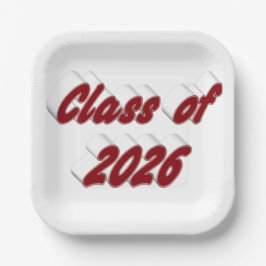 Klas van 2026 bordeauxrood tyoografie afstudeerfee papieren bordje