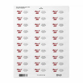 Klas van 2026 bordeauxrood typografie afstuderen etiket (Full Sheet)