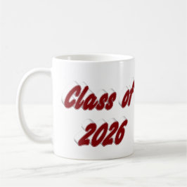 Klas van 2026 bordeauxrood typografie afstuderen koffiemok