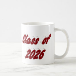 Klas van 2026 bordeauxrood typografie afstuderen koffiemok