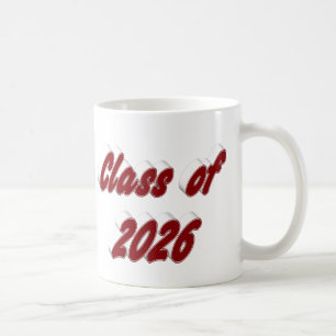 Klas van 2026 bordeauxrood typografie afstuderen koffiemok