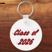 Klas van 2026 bordeauxrood typografie afstuderen sleutelhanger (Voorkant)