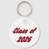 Klas van 2026 bordeauxrood typografie afstuderen sleutelhanger (Achterkant)