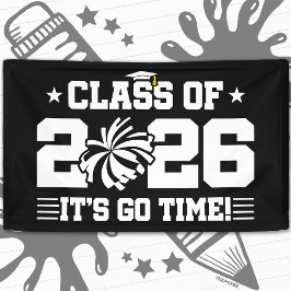 Klas van 2026 Cheer Afstudeerquote 'It's Go Time' Spandoek