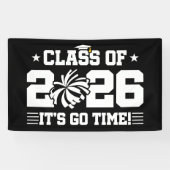 Klas van 2026 Cheer Afstudeerquote 'It's Go Time' Spandoek (Horizontaal)