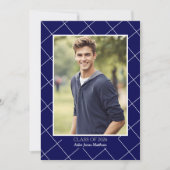 Klas van 2026 Classic Navyblauw Foto Afstuderen Kaart (Voorkant)