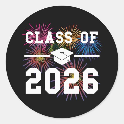 Klas van 2026 eindexamenjaar ronde sticker (Voorkant)