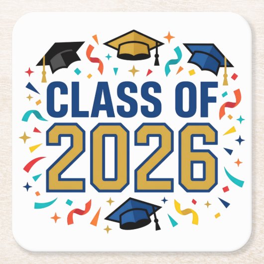 Klas van 2026 Feest Kartonnen Onderzetters (Voorkant)