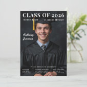 Klas van 2026 Foto Afstudeeruitnodiging Kaart (Staand voorkant)