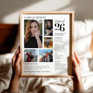 Klas van 2026 Foto Collage Herinneringsposter Poster