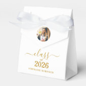 Klas van 2026 Foto Elegante Gouden Script Afstudee Bedankdoosjes (Voorkant Zijde)