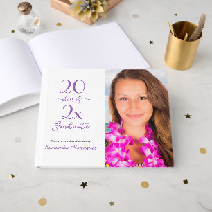 Klas van 2026 Foto Paarse Patroon Afstuderen Gastenboek