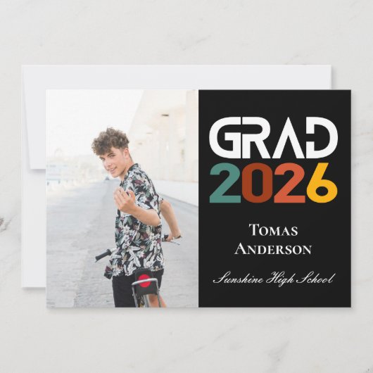 Klas van 2026 Foto Vintage Retro Aankondiging (Voorkant)
