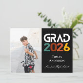Klas van 2026 Foto Vintage Retro Aankondiging (Staand voorkant)