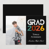 Klas van 2026 Foto Vintage Retro Aankondiging (Voorkant / Achterkant)