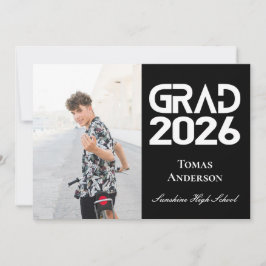 Klas van 2026 Foto Zwart en Wit Aankondiging
