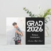 Klas van 2026 Foto Zwart en Wit Aankondiging (Staand voorkant)