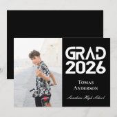 Klas van 2026 Foto Zwart en Wit Aankondiging (Voorkant / Achterkant)