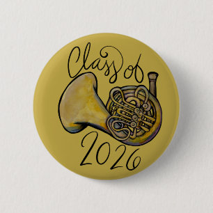 Klas van 2026 Franse Hoorn Band Klas Muziek        Ronde Button 5,7 Cm