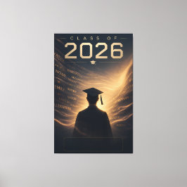 Klas van 2026 Gepersonaliseerde Naam Afstudeerontw Canvas Afdruk