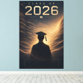 Klas van 2026 Gepersonaliseerde Naam Afstudeerontw Canvas Afdruk (Insitu (Houten vloer))