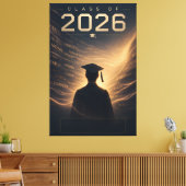 Klas van 2026 Gepersonaliseerde Naam Afstudeerontw Canvas Afdruk (Insitu (Woonkamer))