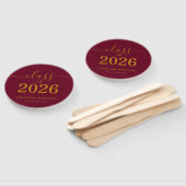 Klas van 2026 Goud Wijnrood Afstudeerfeest Handwaaier (Niet-gemonteerd)