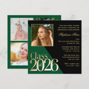 Klas van 2026 Gouden Afstudeerling Groene met Foto Kaart