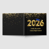 Klas van 2026 Gouden Ballonnen Met Blauwe Kap Gastenboek (Volledig)