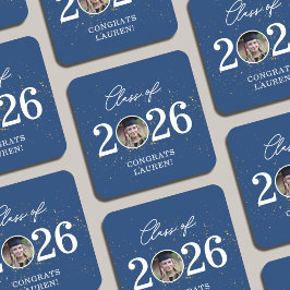 Klas van 2026 Gouden Glitter Afstuderen Kartonnen Onderzetters