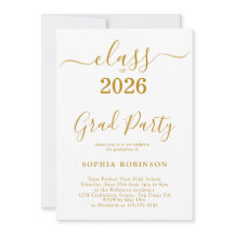 Klas van 2026 Gouden Script Moderne Afstudeerfeest